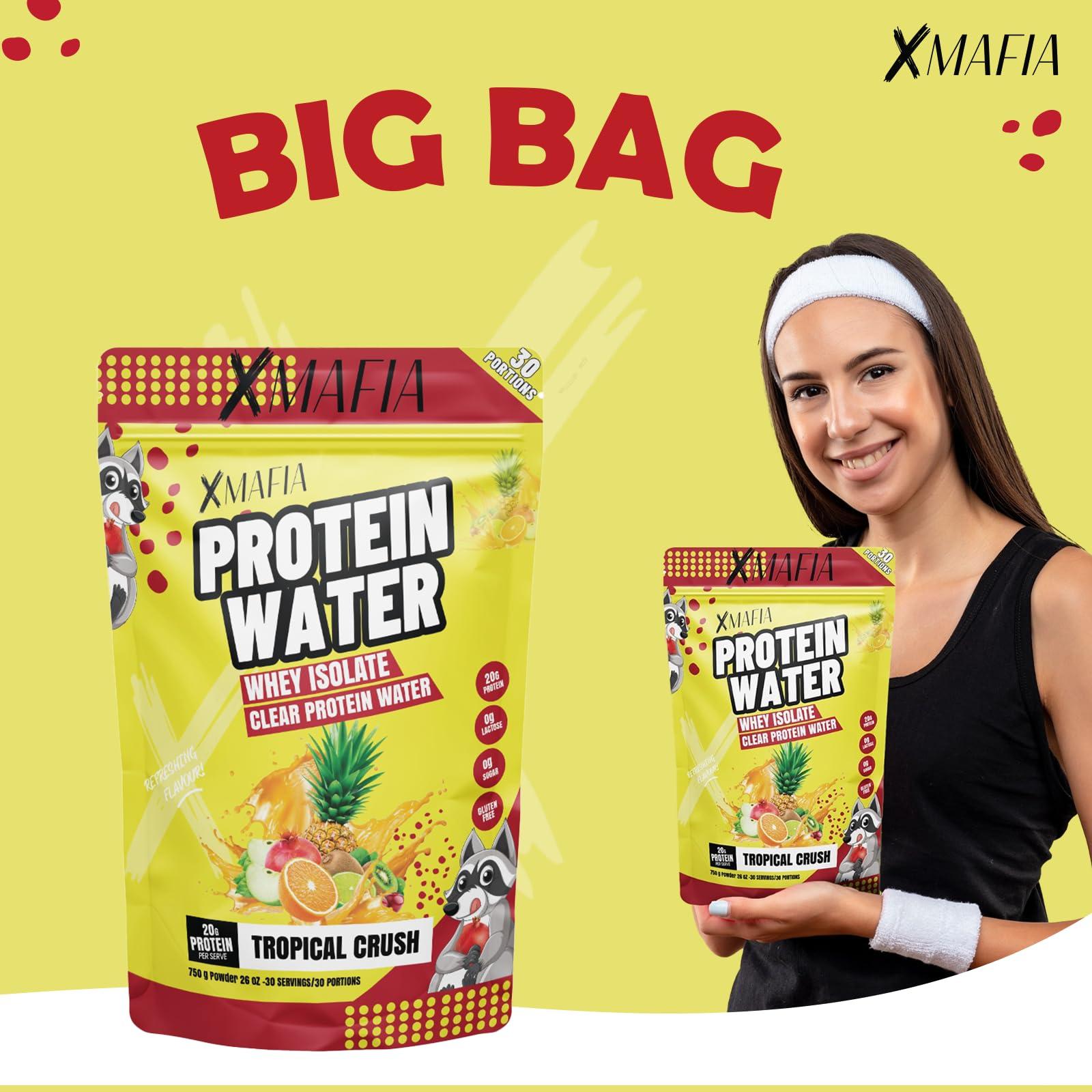 XMafia XMafia  Protein Water, Clear Protein Powder  30 Servings, 20g Protein, 27 oz - Hydrator Whey Isolate - 0g Lactose, 0g Sugar, Keto-Friendly - Tropical Crush - Iso Juice Protein, Post-Workout