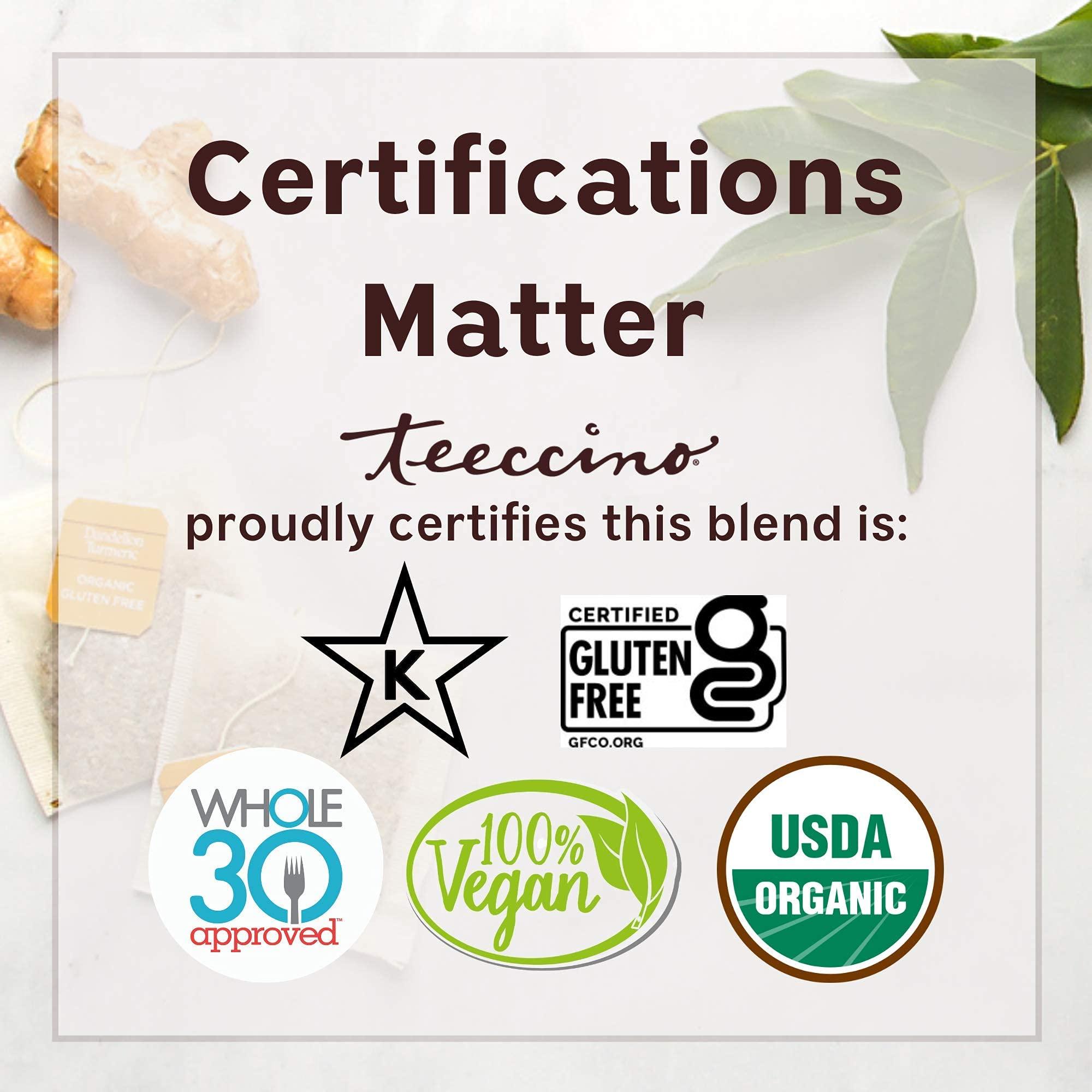 Teeccino Teeccino Dandelion Turmeric Herbal Coffee - Caffeine-Free Coffee Alternative with Prebiotics, Gluten Free, Acid Free, Organic - Medium Roast, 10 oz