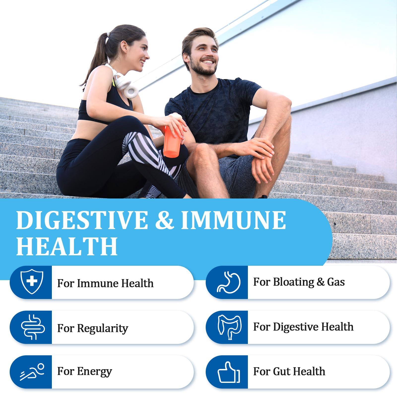 Heafetine 300 Billion CFUs Probiotics for Women & Men - 12 Strains + 3 Organic Prebiotics, Probiotics for Digestive Health & Immune, Gut Health & Bloating, Gut Health for Women & Men - 60 Capsules