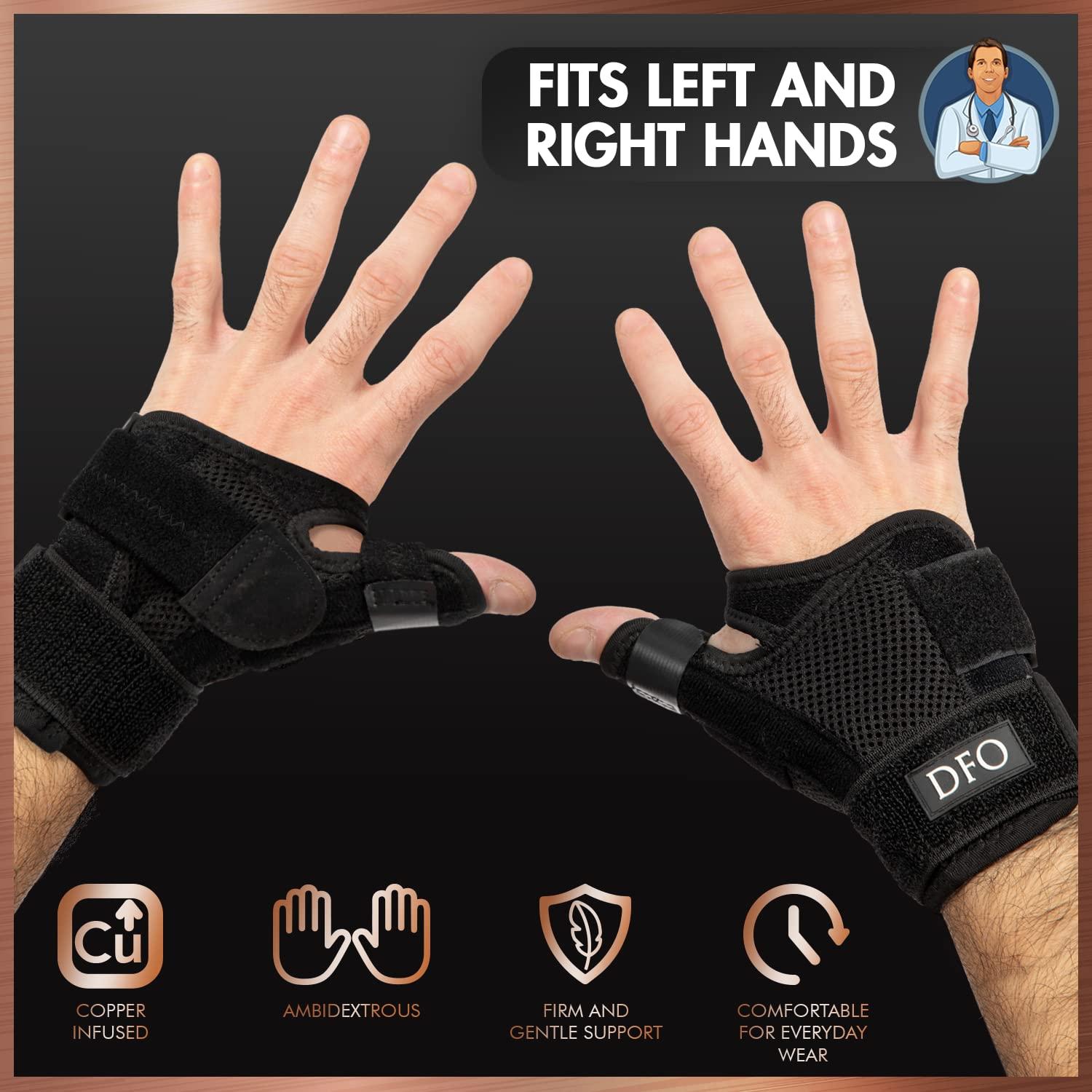 Dr. Frederick's Original Dr. Frederick's Original Reversible Copper Infused Wrist Thumb Brace - 1 Brace - Spica Splint for De Quervain’s Tendonitis, Arthritis, CMC, Pain Relief - Left or Right Hand - Fits Men and Women