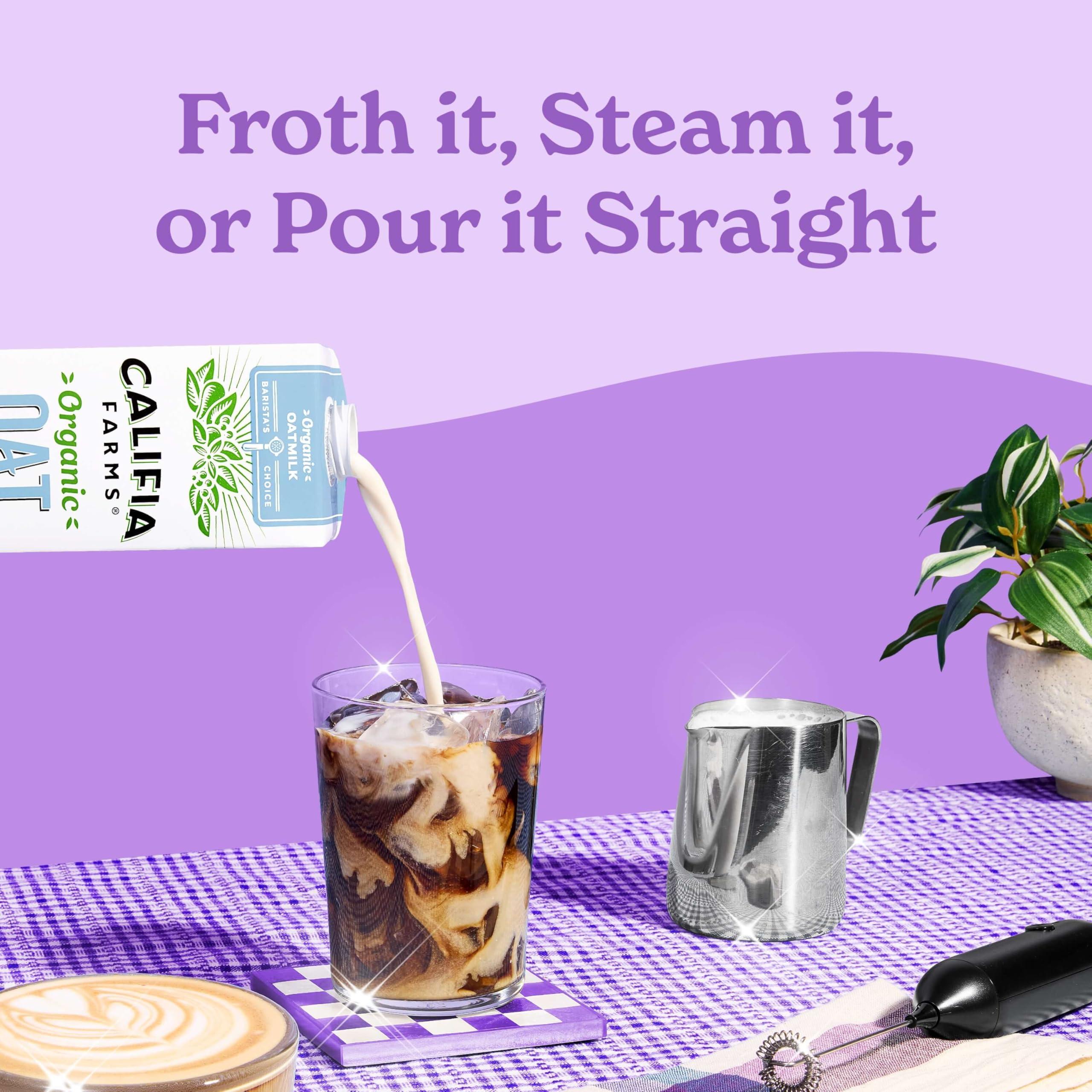 Califia Farms Califia Farms - Organic Oat Barista Blend Oat Milk, 32 oz, Shelf Stable, Dairy Free, Plant Based, Vegan, Non GMO, Organic Milk, Creamer, Milk Frother, Oatmilk