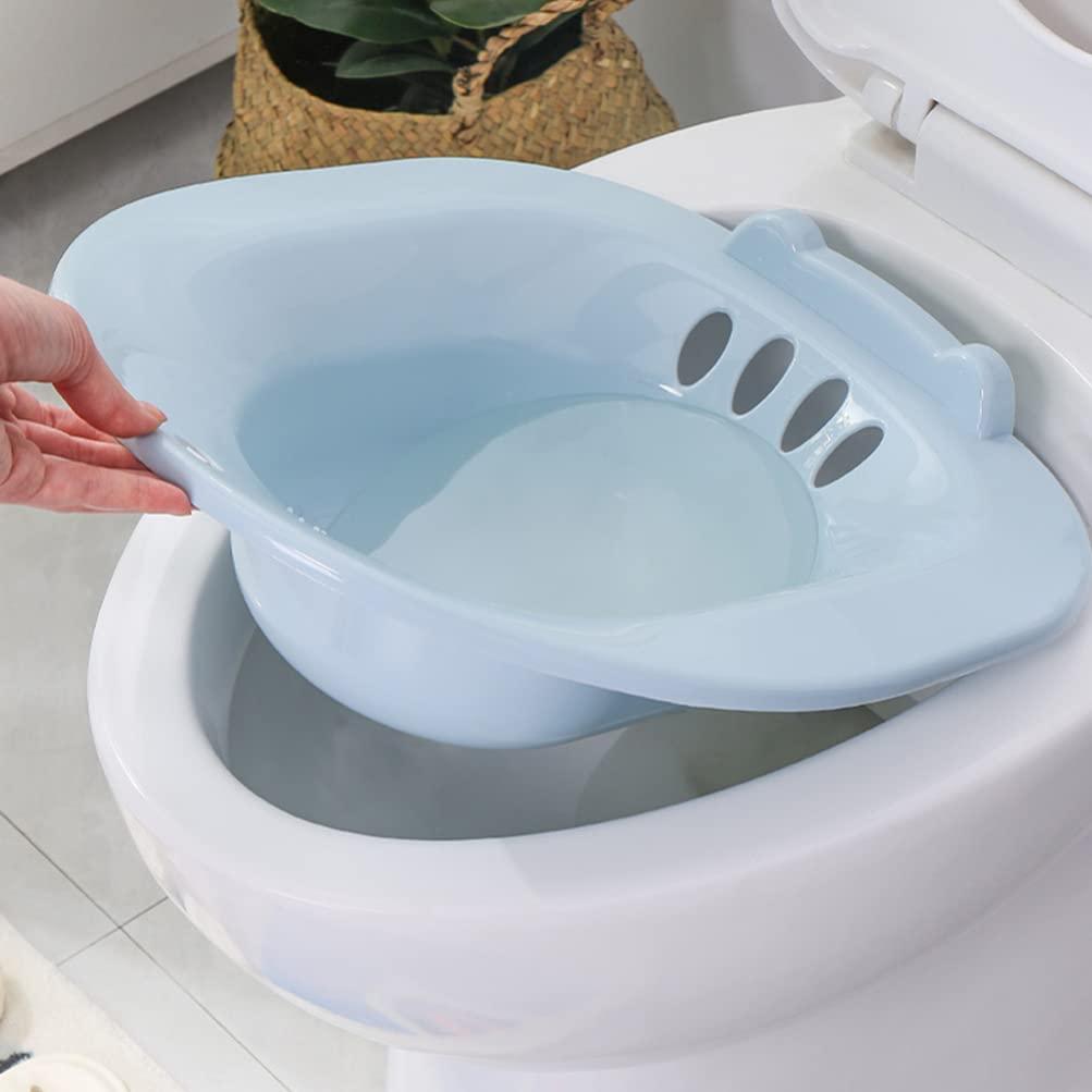 Toddmomy Toddmomy Sitz Bath Toilet Seat for Hemorrhoids Pregnant Women Postpartum Care Plastic Private Parts Washing Basin Blue
