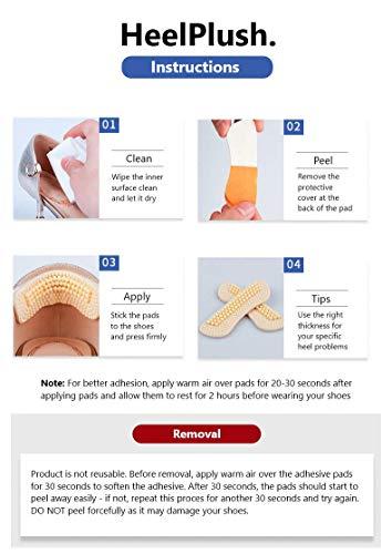 uoopiux (3 Pairs) Silicone Heel Grips for Mens/Womens | Anti-Slip for Inside of Loose Heels, Shoes Too Big | Non-Slippage Gel Heel Grip Liners | Multi-Size No-Slip Inserts | Improve Fit Adhesive (Black)