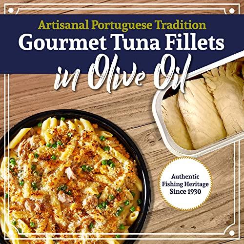 Santo Amaro Santo Amaro - Artisanal Wild Tuna Fillets in Virgin Olive Oil, Hand-Packed Canned Tuna from Portugal, Atlantic Natural Tuna, Pole & Line Skipjack Tuna Canned, Low Mercury, 22g Protein Keto, Pack of 3