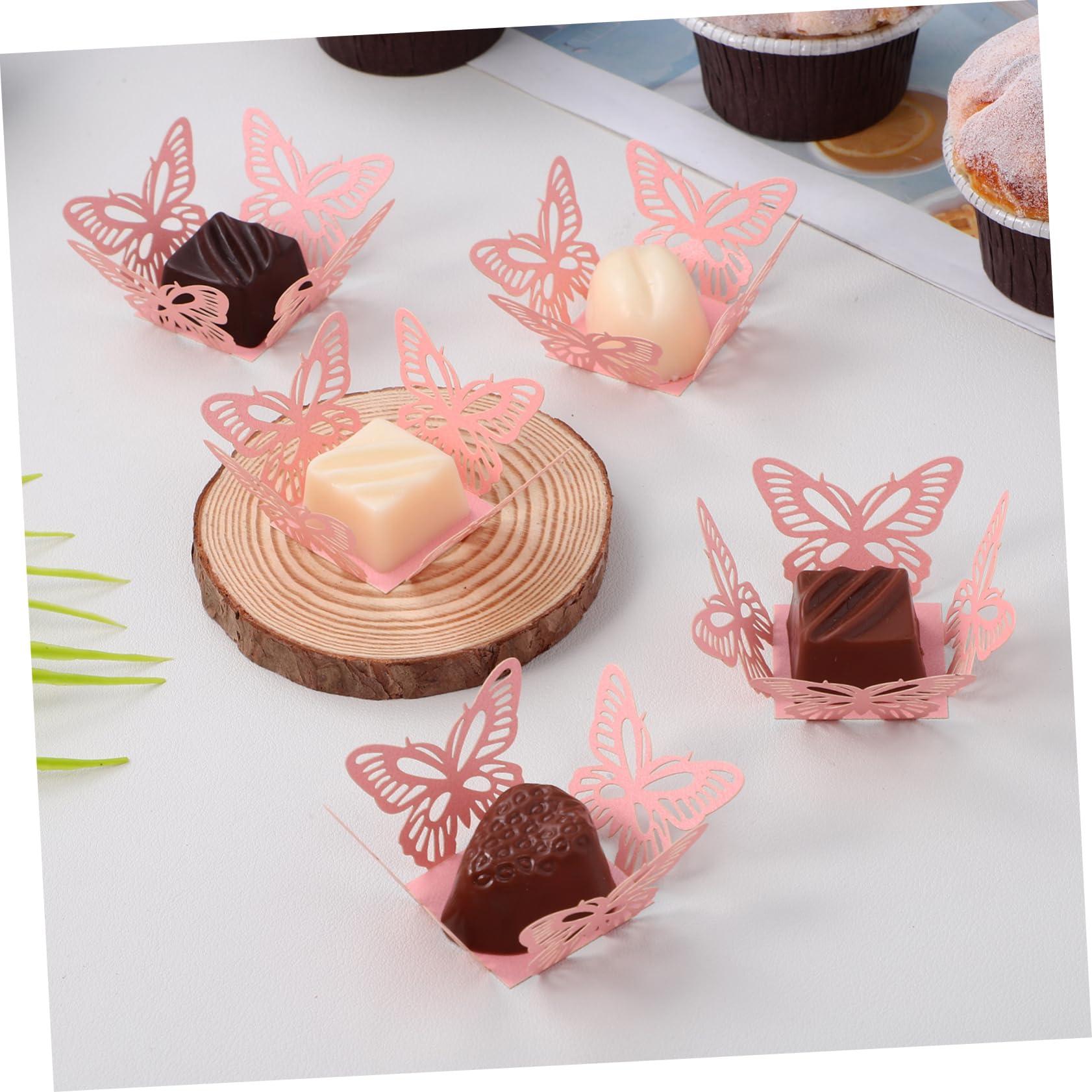 STOBAZA STOBAZA 50 Pcs Boxes Small Cases banquet Container decorate chocolate box Wedding Supplies wedding paper tray pink Banquet Party Cases chocolate Candy box