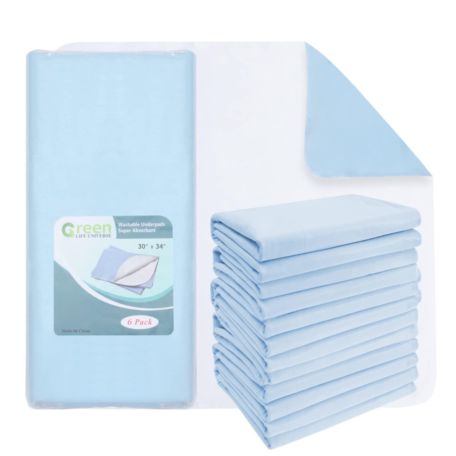 Green life universe 18 Pack Waterproof Underpads Washable Reusable Pet Training Bed Pad Soft Incontinence Adult Senior, 30\" x 34\"