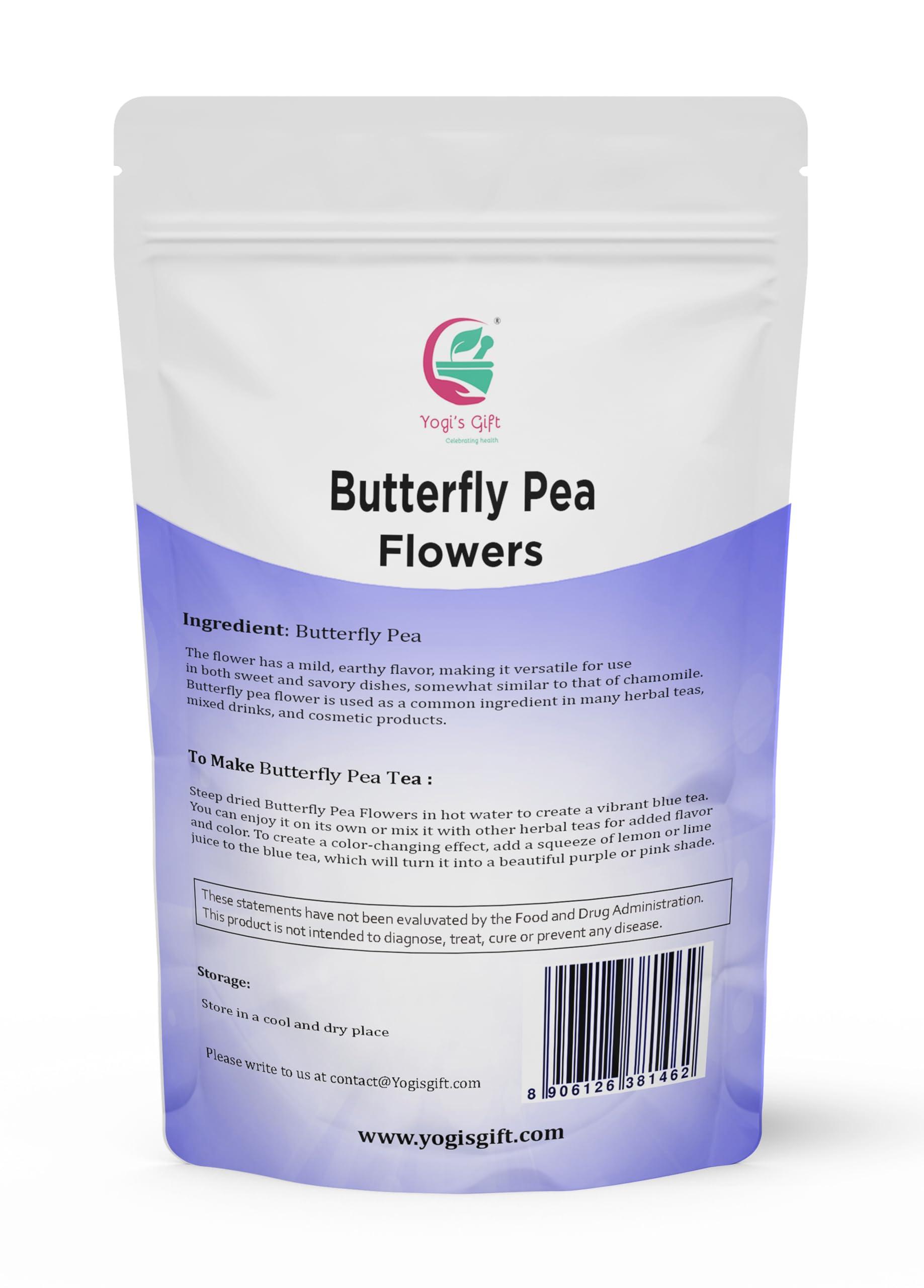 YOGIS GIFT  Celebrating health Butterfly Pea Flower Dried 1 LB | Blue Butterfly Pea Flower Tea | Makes Beautiful Blue Or Purple Food Coloring | Non-Gmo, Ethically Sourced | By Yogi\'s Gift