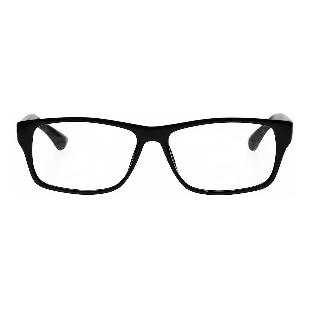 KRT Distributions Real Glass Reading Glasses with Clear Real Glass Lenses in Geek Style Frame Available in Reading Magnification +0.25 to +3.00 (+3.00)