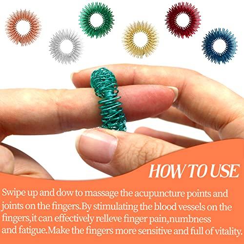 BLMHTWO BLMHTWO 12 Pack Acupressure Rings Stress Relief Rings Spike Ring Fidget Ring Sensory Rings Acupressure Massage Rings Trichotillomania Spiky Sensory Finger Rings Acupressure Ring for Men Women Adults