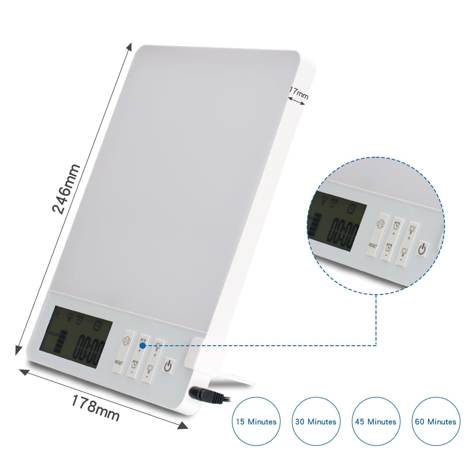 BAOMING BAOMING Light Therapy Lamp 10000 Lux Brightness-UV Free,Blue Lighting Improve sleep quality,Whit Lighting Imitation of sunlight,Display,4 Periods Timer Function,5 Levels Brightness Adjustment, 1-Pack