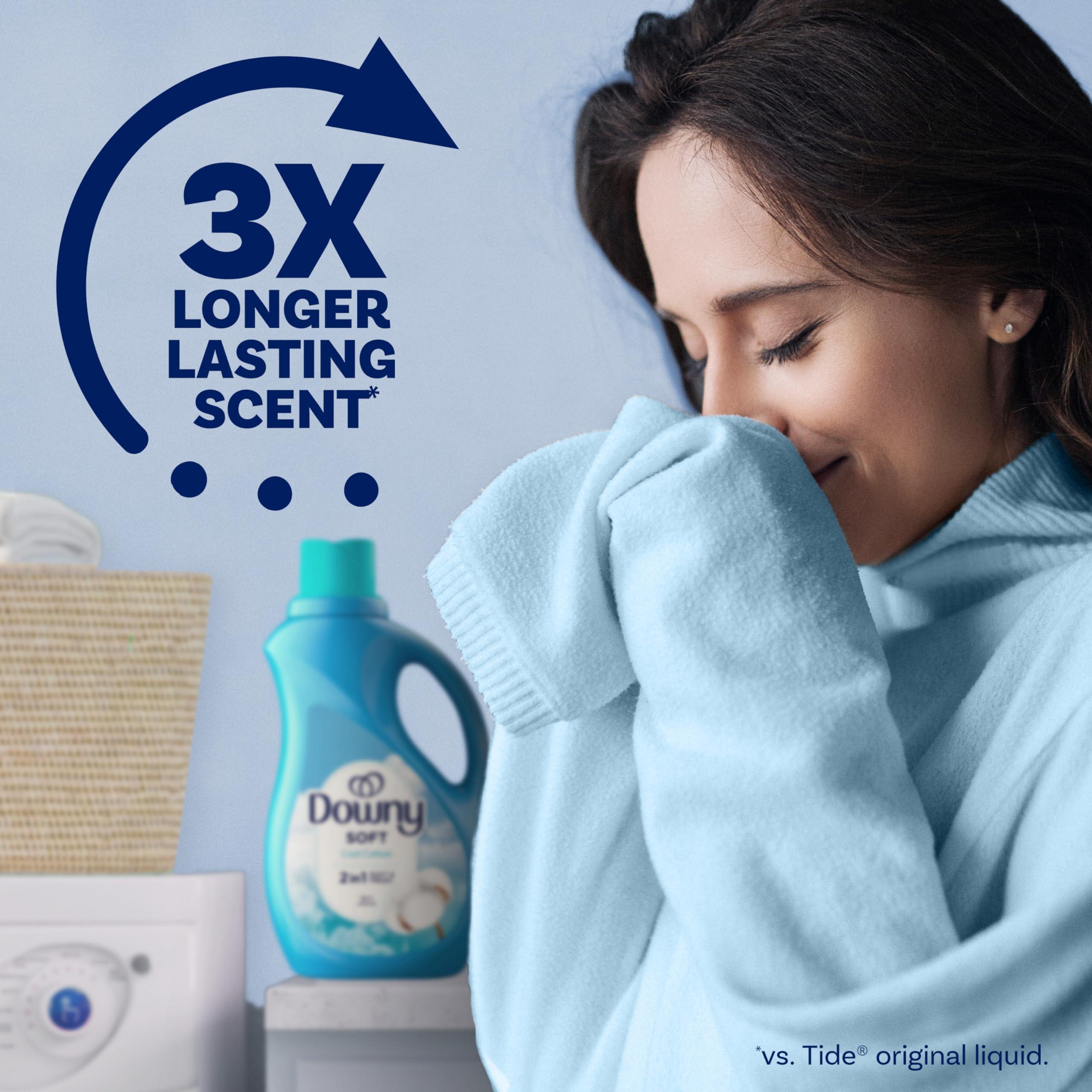 Downy Downy Fabric Softener Liquid, Cool Cotton Scent, 111 fl oz, 150 Loads