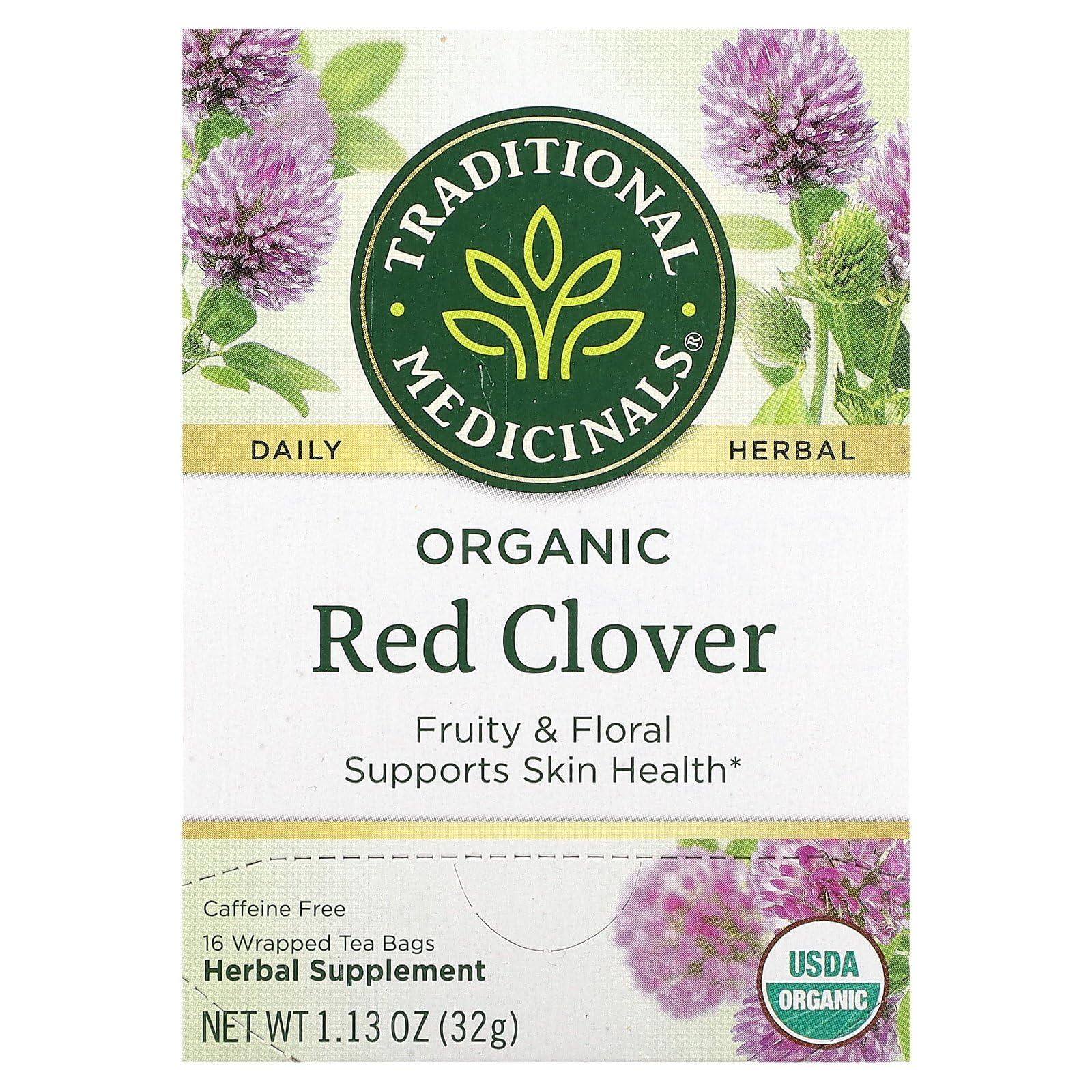 Traditional Medicinals Traditional Medicinals Tea, Organic Red Clover, Supports Skin Health, 16 Tea Bags