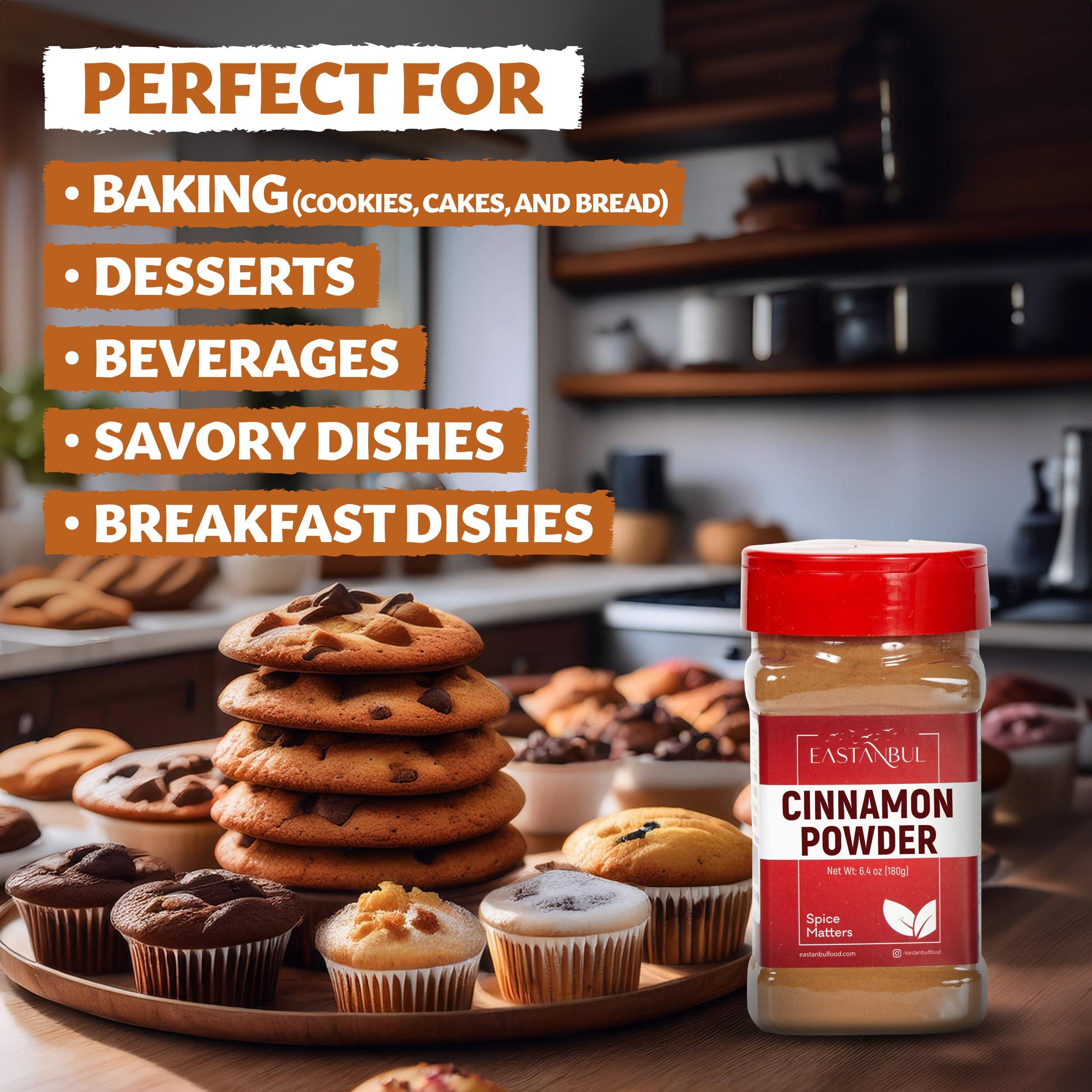Eastanbul Eastanbul Cinnamon Powder, 6.4oz, Ground Cinnamon Powder AKA Canela en Polvo, Vietnamese - Saigon Spice, Cinamon, Perfect for Coffee, Rolls & All Culinary Applications, Natural, Vegan, Non-GMO