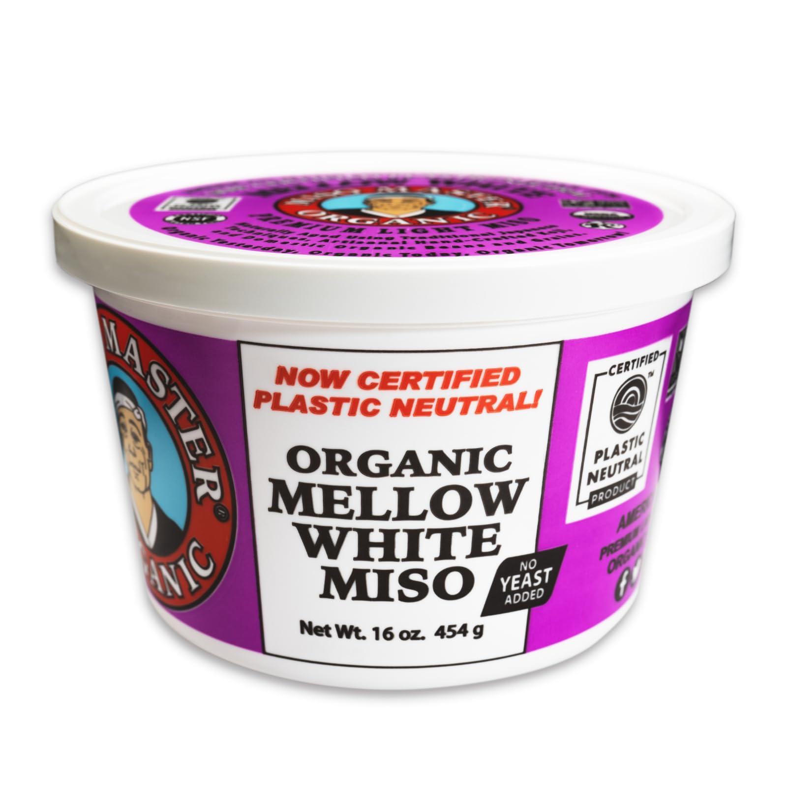 MISO MASTER ORGANIC Miso Master Organic Mellow White Miso, Gluten-Free, Organic, Non-GMO, Vegan, Kosher, Vegan White Miso Paste, 16 oz tub