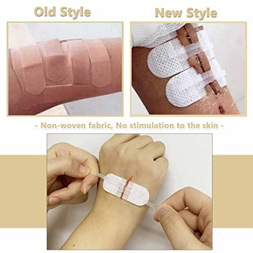 Mediss Emergency Wound Closures Adhesive Bandages, Zip Stitch Stickers for Camping, Survival & Household Gear, 3 Pcs (45*10mm, White)
