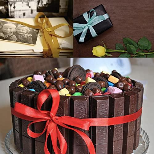 POPOYU Dark Green Satin Ribbon for Gift Wrapping 3/4 inch,25 Yards Continuous Ribbons Roll,Christmas Gift Ribbon Thick Solid Color Fabric Ribbon for Crafts,Wedding Car,Hair Bow Making,Wreath,Bouquet