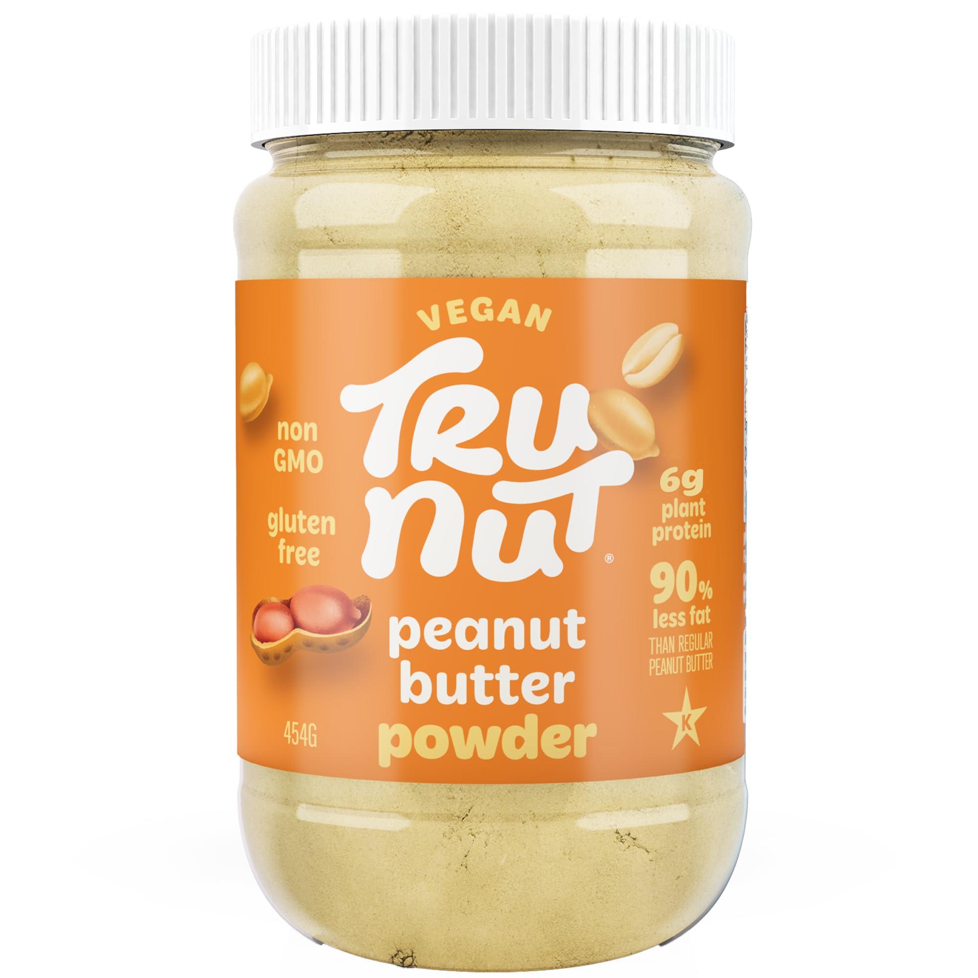 Tru-Nut Tru-Nut Peanut Butter Powder - Made with Natural Ingredients - Vegan, Low Carb, Gluten Free, Non GMO - Low Calorie Peanut Butter Protein Powder - Peanut Butter Flavor, 16oz