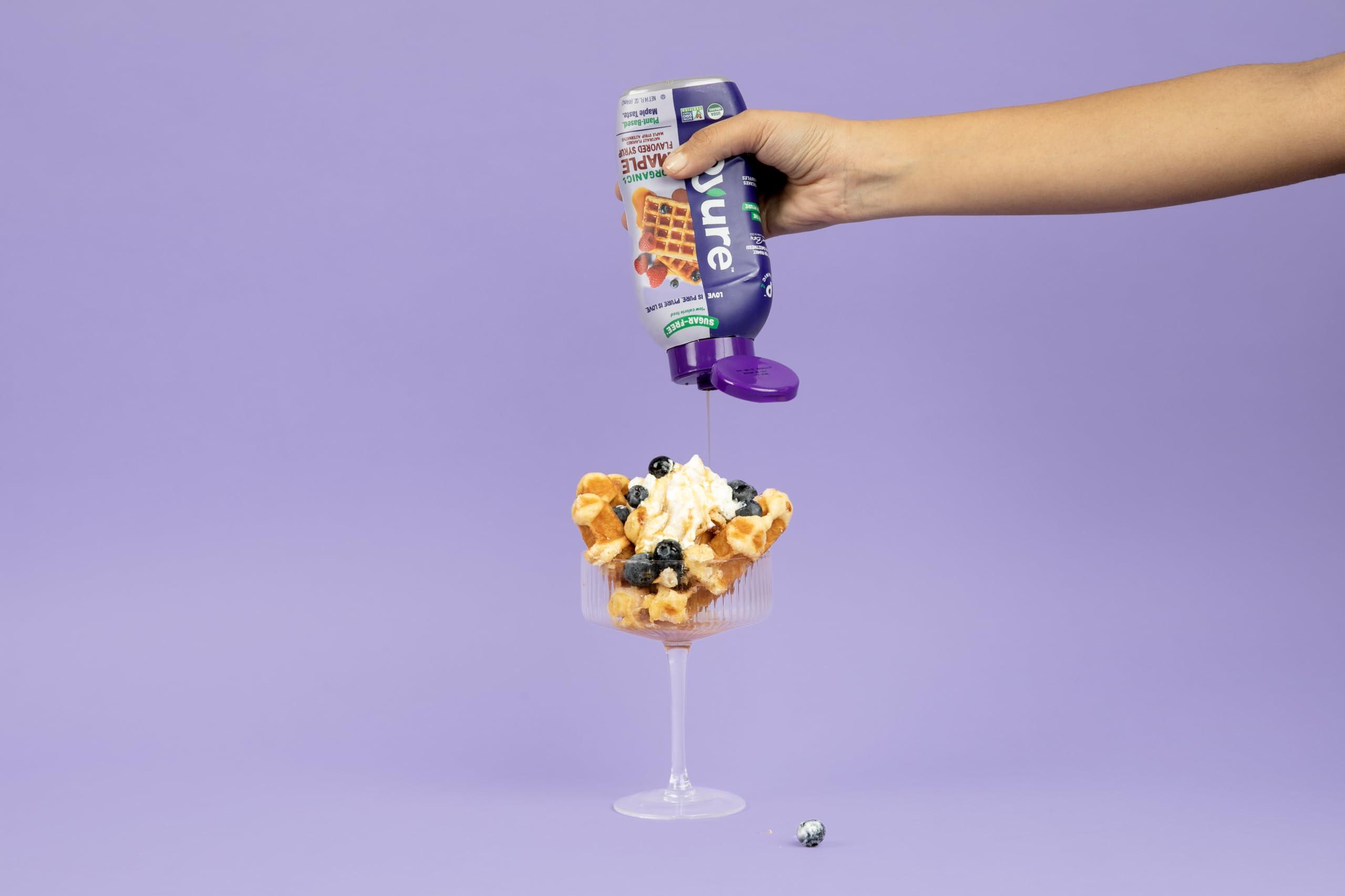 Pyure Pyure Organic Maple Flavored Syrup, Zero Sugar, 2 Net Carb, Gluten-Free, Plant-Based Maple Syrup for Vegan Keto Friendly Food, 14 Oz (Pack of 2)