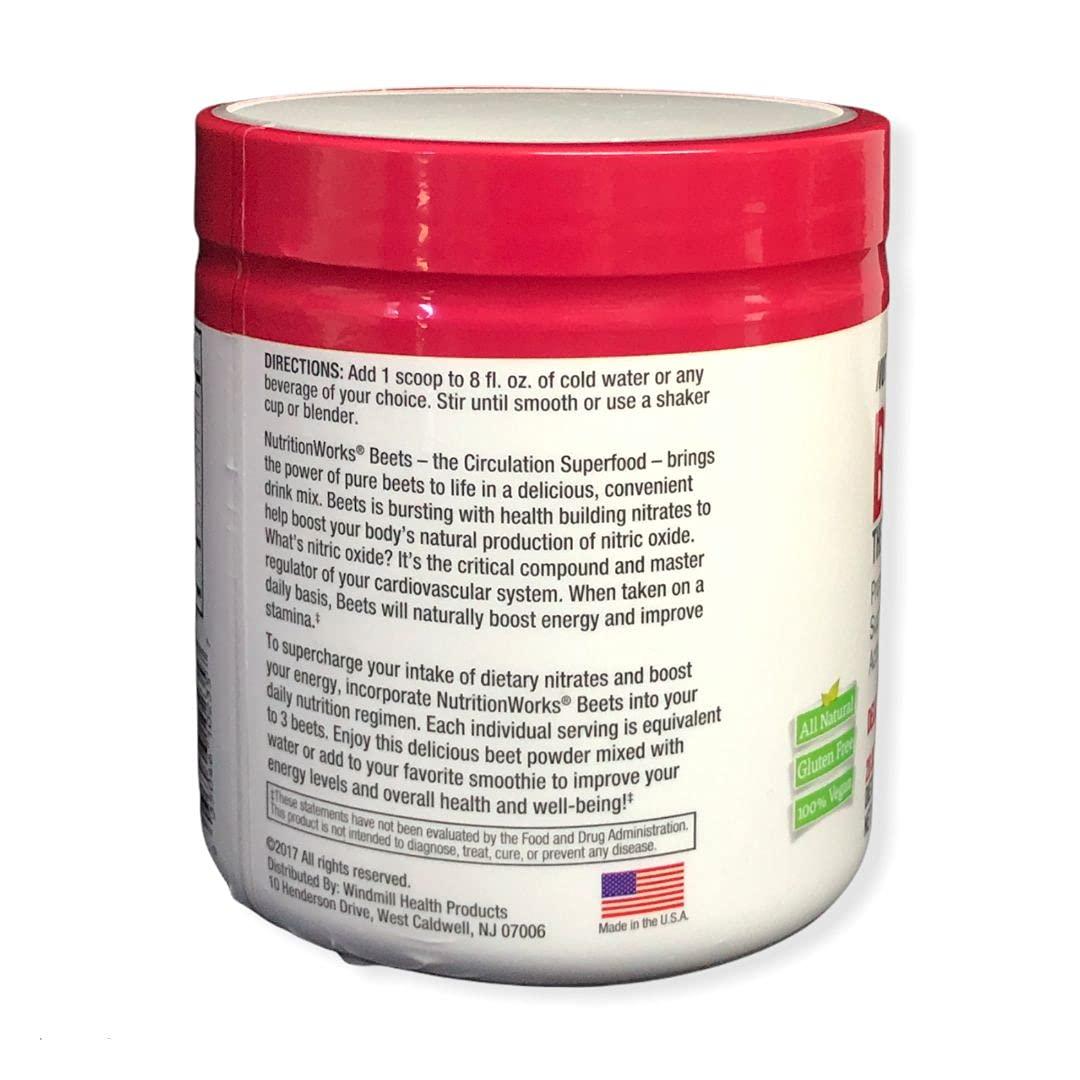 Nutrition Works Nutrition Works Beets Superfood Powder Drink Mix for Energy and Endurance, 7.1 Oz.