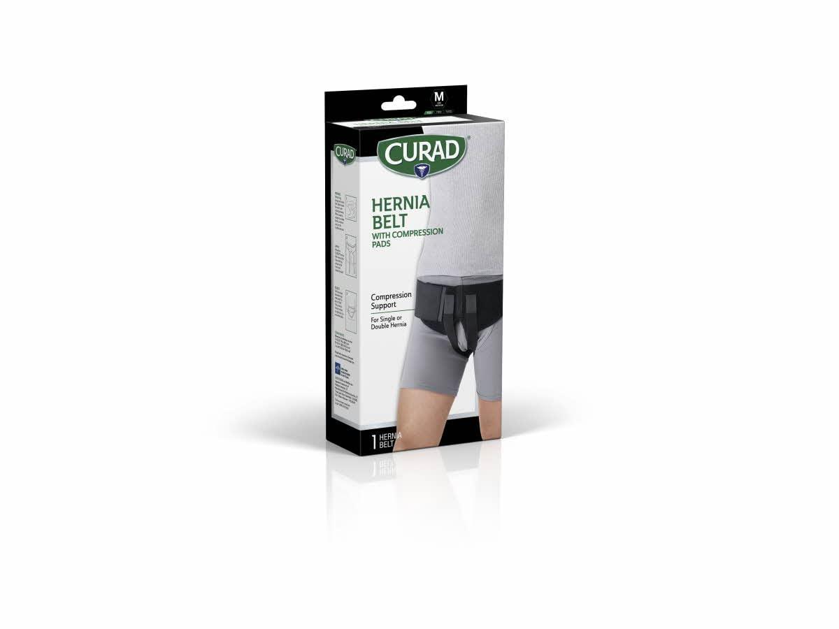 Curad Curad Hernia Belt with Compression Pads, Black, Medium