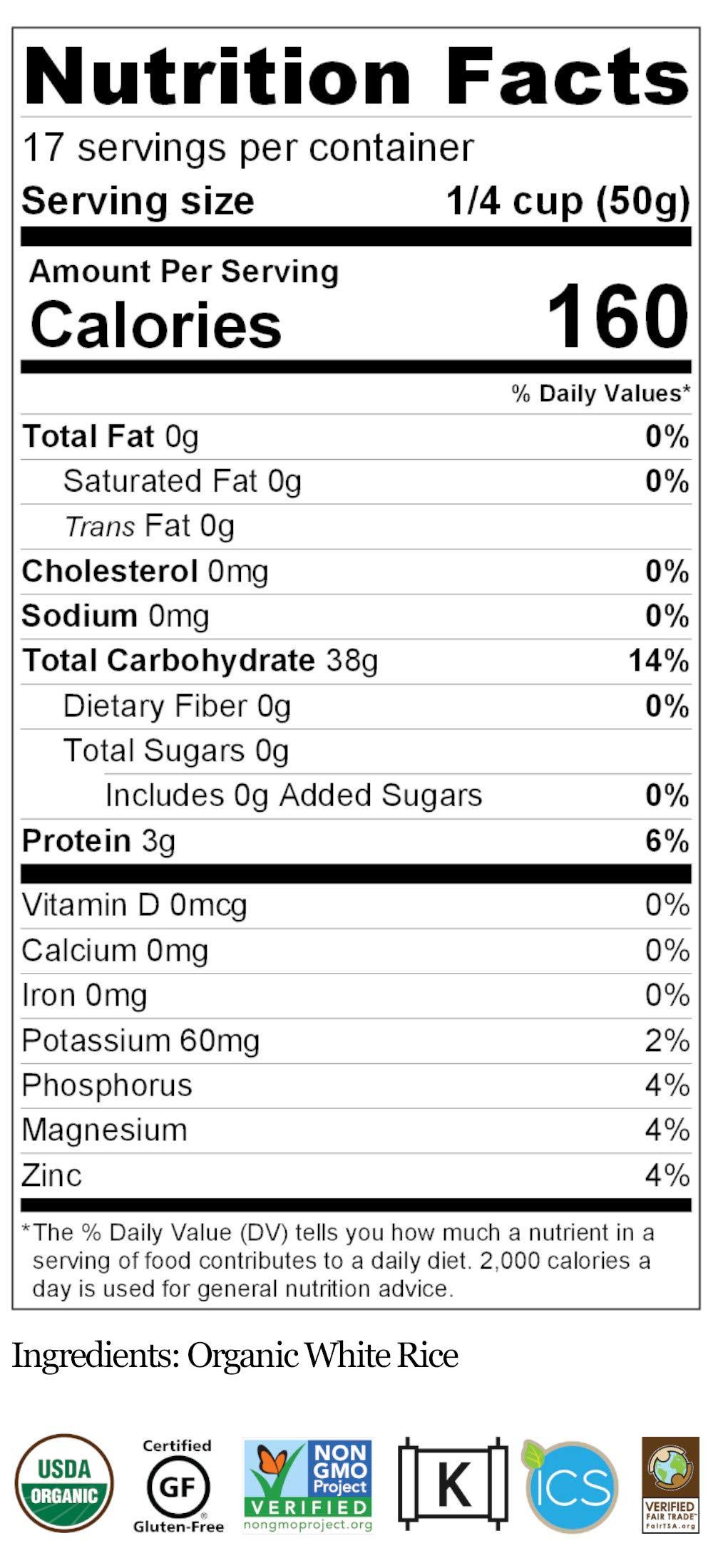 Lotus Foods Lotus Foods Organic White Jasmine Rice - Jasmine Rice, Gluten Free White Rice, Organic Rice, Long Grain Asian Sticky Rice, USDA Organic, Vegan, Gluten Free - 30 Oz (Pack of 6)