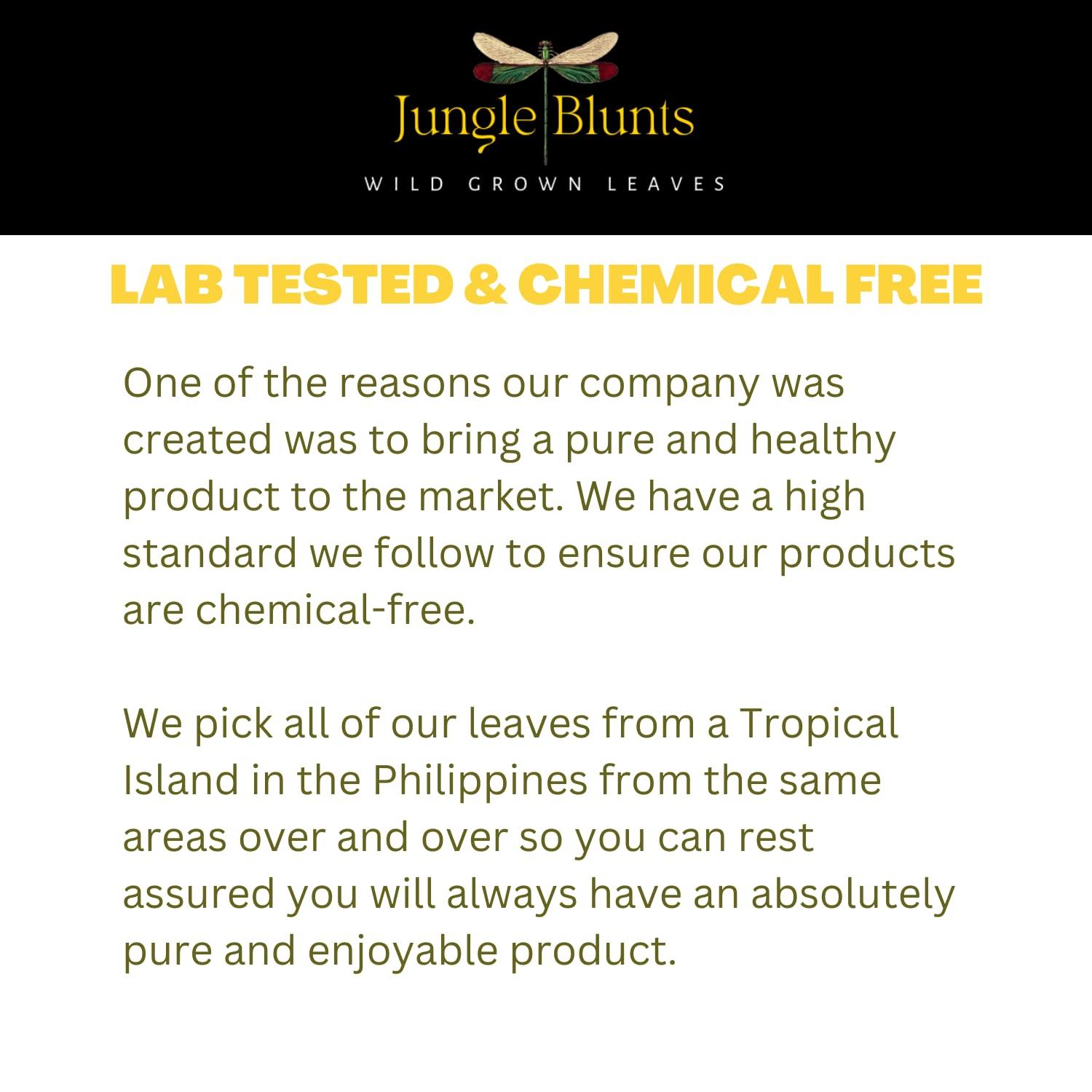 Jungle Blunts Organic Leaf Wraps - Naturally Grown - 10 Pack - Brown Lomboy - Lab Tested (5\")