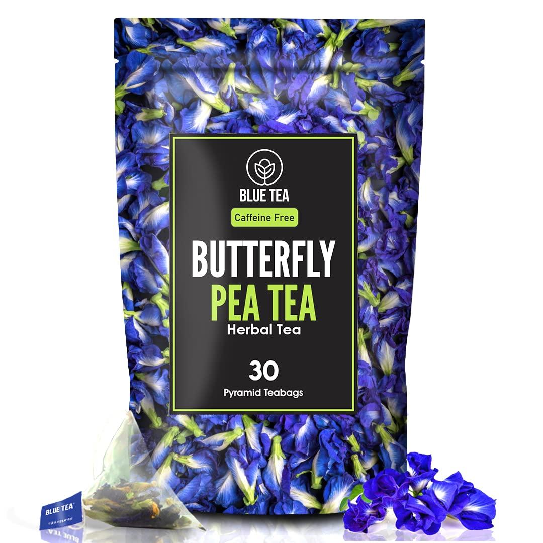 BLUE TEA BLUE TEA – Combo - Butterfly Pea Flower Tea (30 Tea Bags) + Butterfly Pea Flower Tea (15 Tea Bags) – Herbal Tea - Gluten Free – Eco-Conscious Packaging