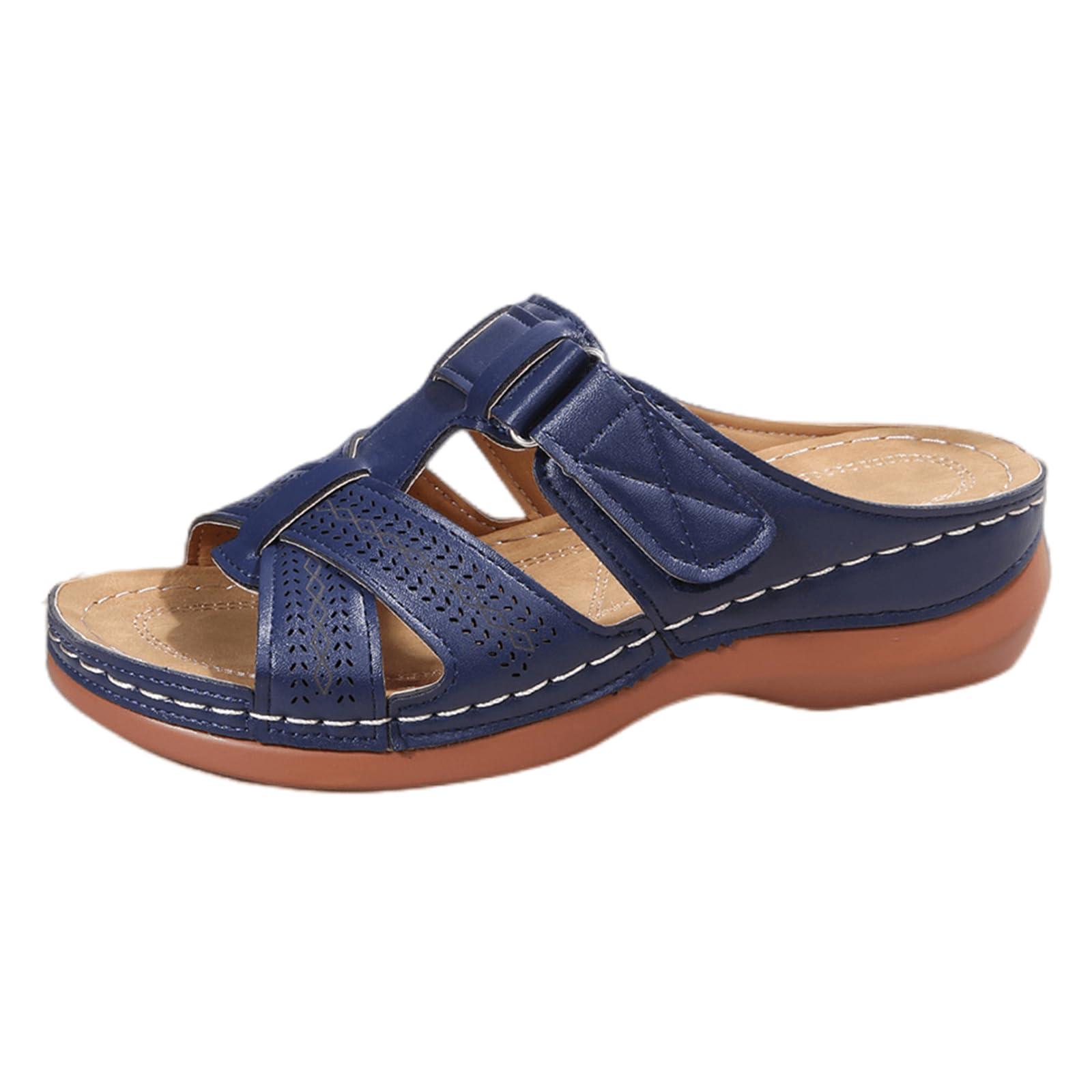 Ladmiple Ladmiple Silver Orthotic Sandals For Women Dressy Women\'s Comfort Orthotic Walking Sandals Open Toe Arch Support Slides Wide Width Dressy Summer Orthopedic Flip Flops 2023