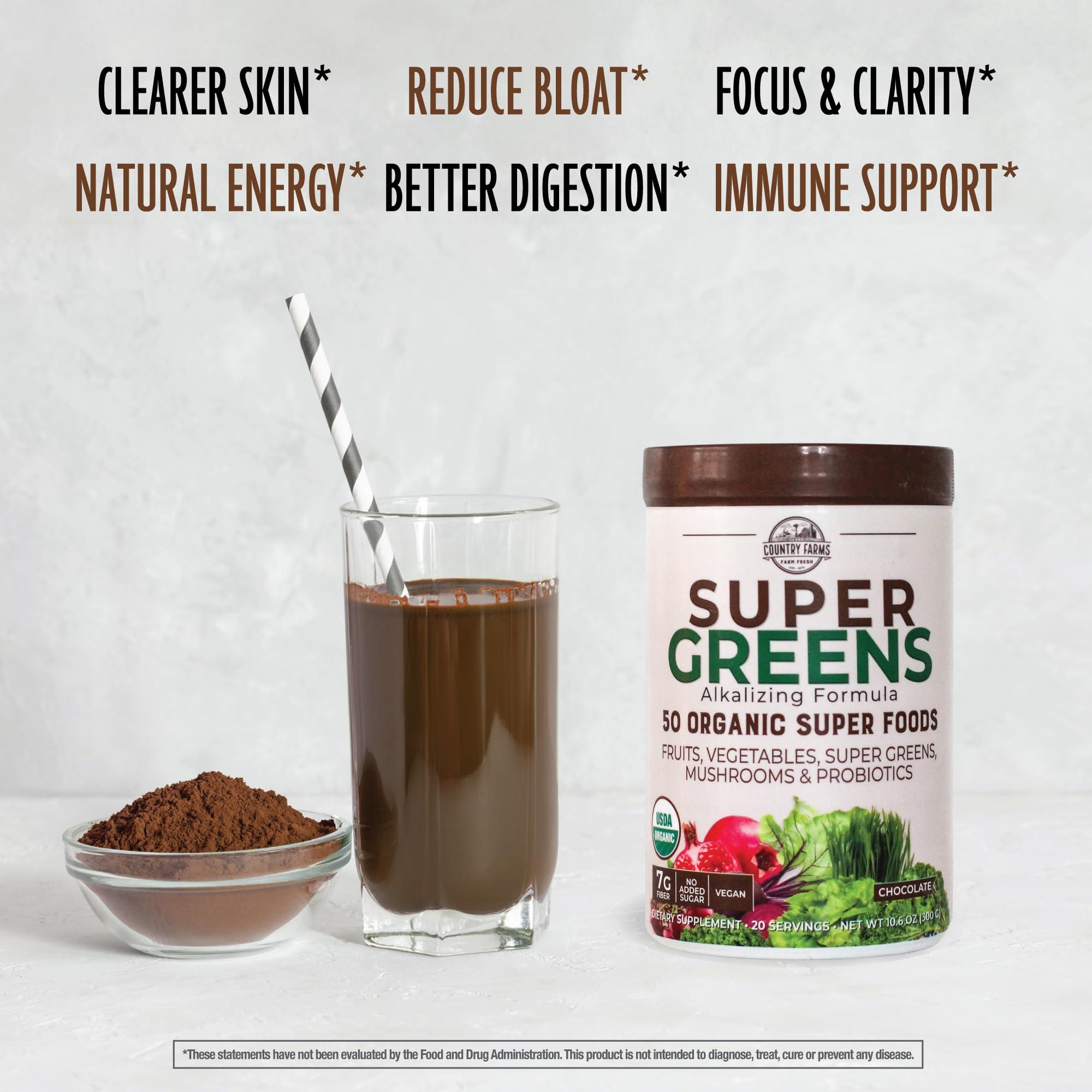 Purely Inspired Purely Inspired Organic Protein Powder and Country Farms Super Greens Drink Mix Bundle (16+20 Servings)
