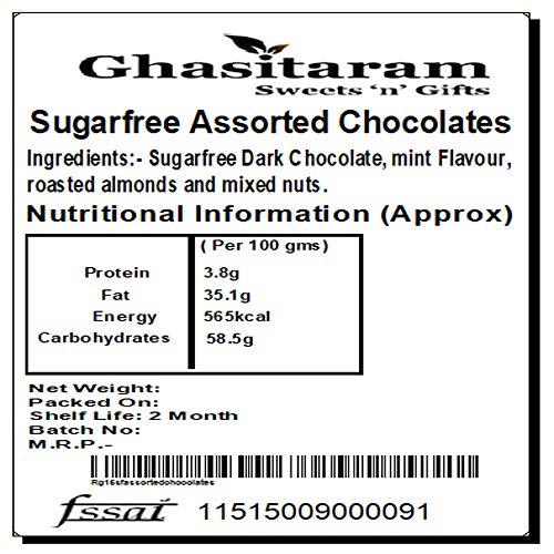 Ghasitaram Gifts Ghasitaram Gifts Diwali Gifts Diwali Sugarfree Chocolates - Blue Window 24 Cavity Assorted Sugarfree Chocolates Box
