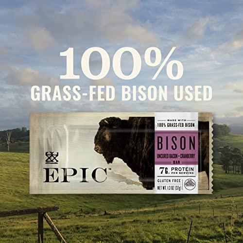 Epic Provisions EPIC Bison Bacon Cranberry Bars, Paleo Friendly, Gluten Free, 4 ct, 1.3 oz Bars