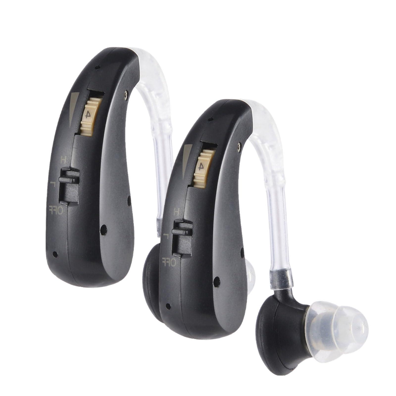 Generic Heasouls Hearing Aid, Heasouls Rechargeable Hearing Aids for Seniors, Nebroo Hearing Aids for Seniors, Hearing Amplifiers for Seniors Wireless, Ear Aids for Hearing Elders (2pcs Black)