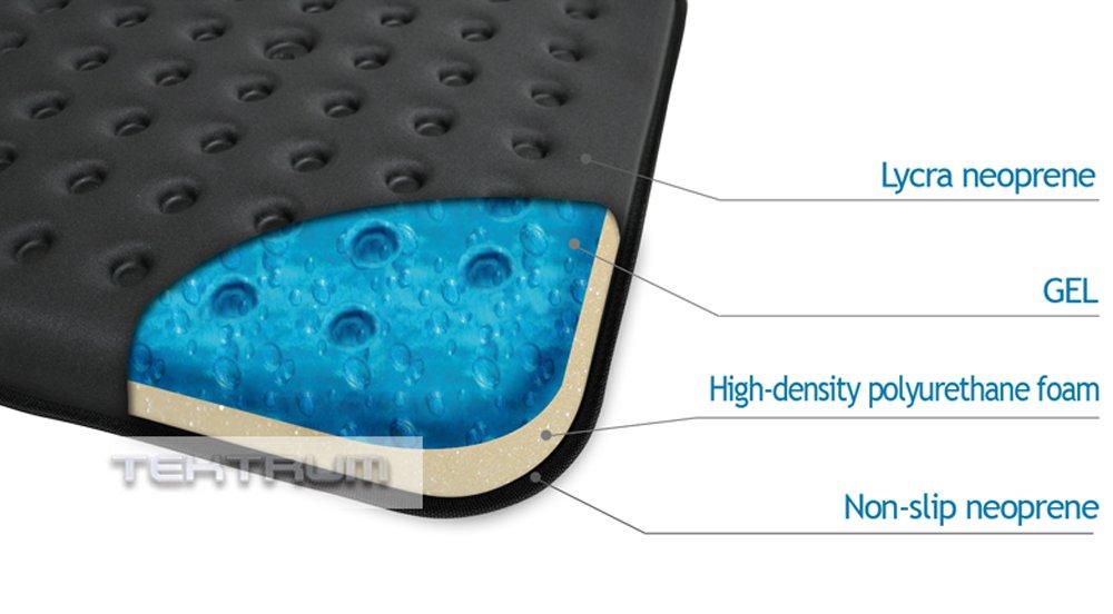 Tektrum Tektrum Thick Orthopedic Cool Gel Seat Cushion with Cooling Vents for Wheelchair, Office, Home, CarSupport for Low Back, Tailbone, Hip, Prevents Sweaty Bottom, Promotes Healthy Posture (GS1201-BLK)