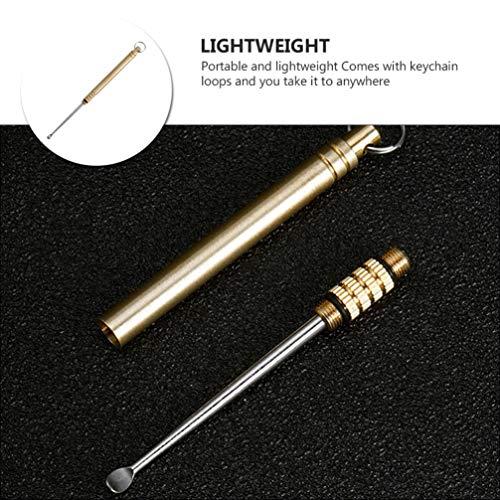 HEALLILY Titanium Alloy Ear Spoon Ear Wax Cleaner Earwax Removable Spoon Digging Ear Spoons Ear Cleaner Ear Wax Removal Tool Ear Wax Picker Ear Pick Spoon Titanium Alloy Earpick