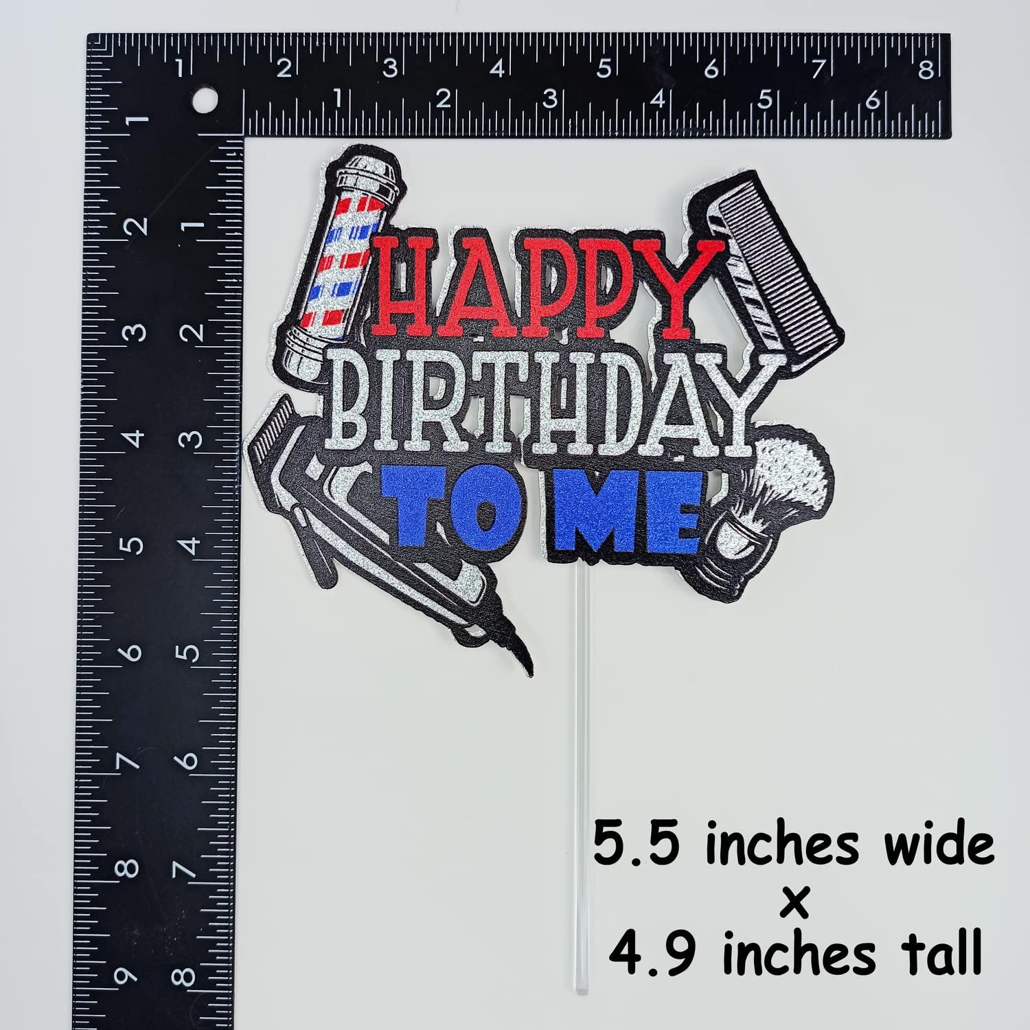 Festus Glitter Hairdresser Happy Birthday Cake Topper, Glitter Barber Birthday Decoration, Hairstylist Bday Cake Pick, Cosmetologist Birthday Party Supplies