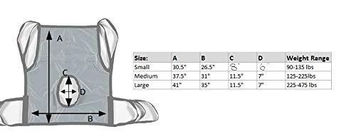 Patient Aid Patient Aid Medical Commode Patient Lift Sling, Full Body Sling with Lifting Straps for Secure Patient Transfers, Commode Sling for Bathing and Toileting, Size Small, Weight Capacity 90-135 lbs