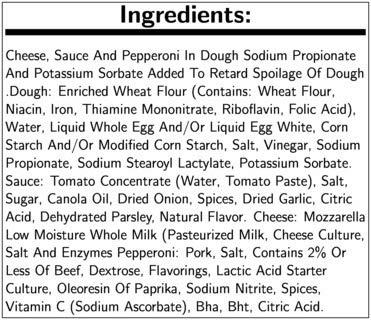 The Original Pizza Logs The Original Pizza Logs Oven Ready Cheese and Pepperoni Pizza -- 72 per case.