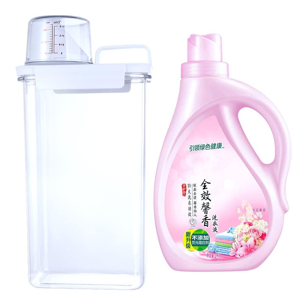 Generic 1PCS Clear Washing Powder Container,Multipurpose Detergent Box Laundry Powder Dispenser Airtight Laundry Detergent Powder Storage Box(S)