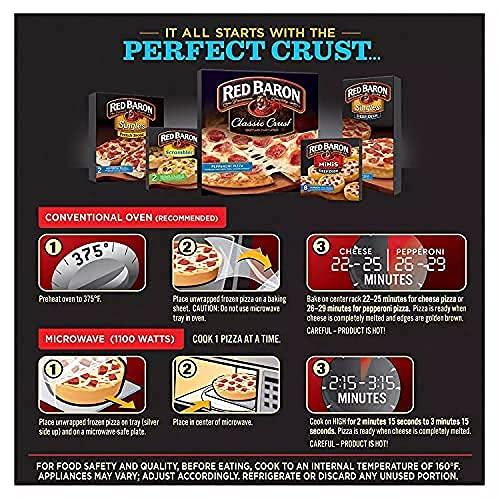Ready Set Gourmet Red Baron Singles Deep Dish Pizza Variety Pack - Four Cheese Pizzas and Pepperoni Pizzas - 2 Pack (6 Cheese, 6 Pepperoni Each Box) - Ready Set Gourmet Donate a Meal Program