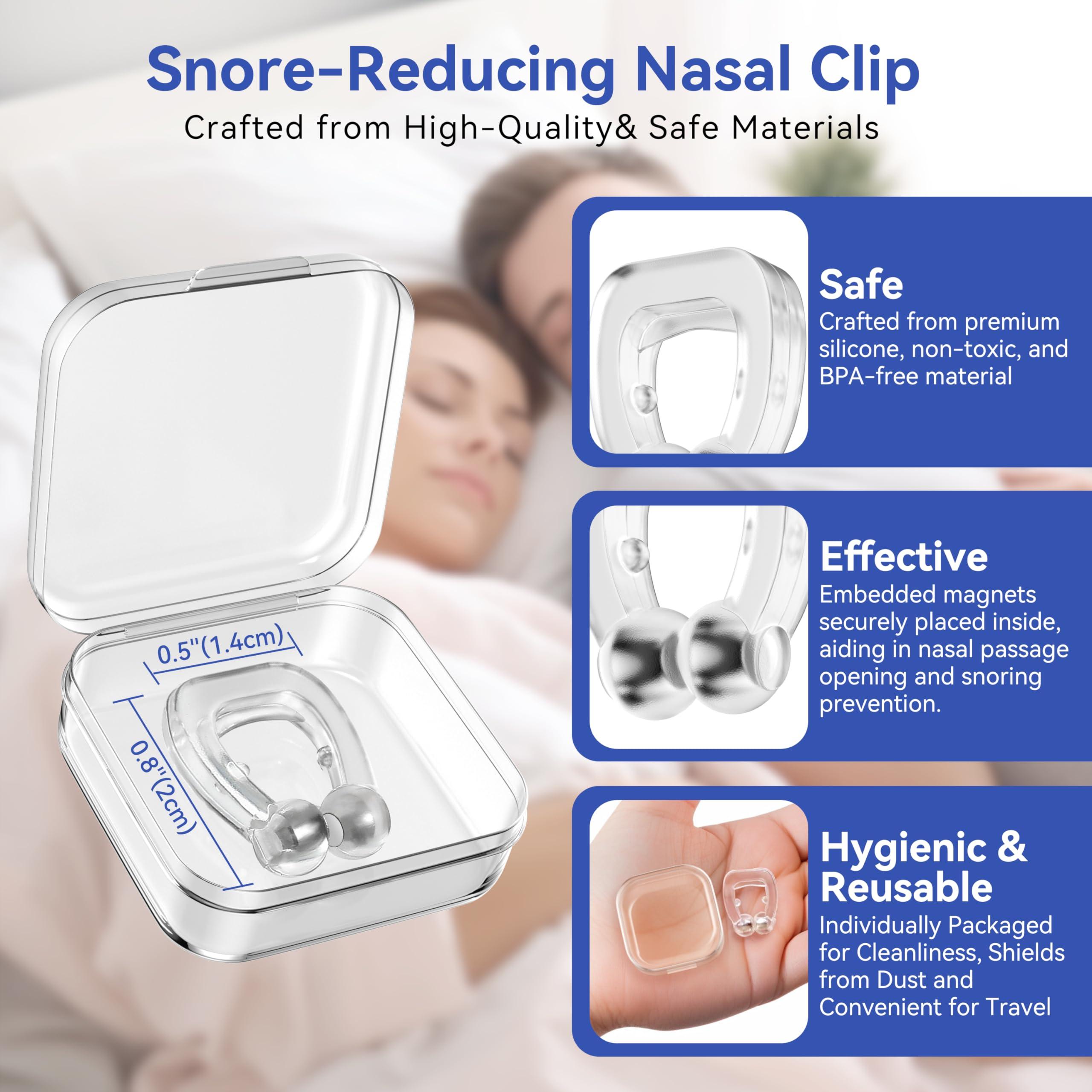 Annsky Anti Snoring Devices, Anskysea Snoring Solution - Silicone Magnetic Stop Snoring Aid for Men & Women - Anti Snoring Nose Clip10 Pack