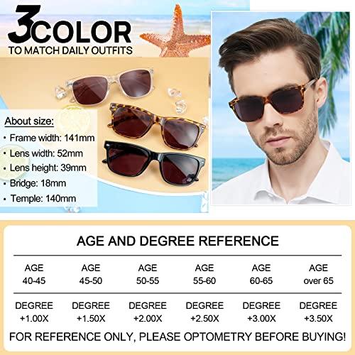 MARE AZZURO MARE AZZURO Reader Sunglasses 2.50 Men Large Square Sun Reading Glasses 100 125 150 175 200 225 250 275 300 350 400 (Brown, 2.5)