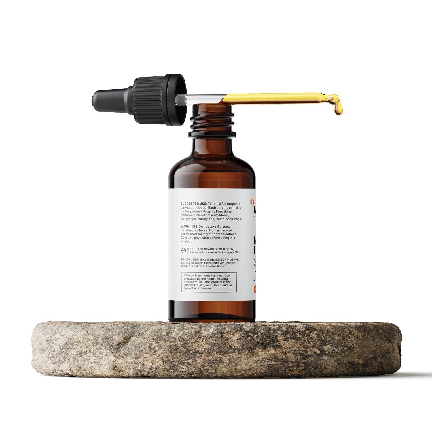 LUV health LUV Flow Drops: Adaptogen Mushroom Blend for Mental Clarity & Energy, Vegan Keto, Focus & Immunity Support, Lion\'s Mane, Cordyceps, Reishi, USA Made, Non-GMO, 30 Servings (1)