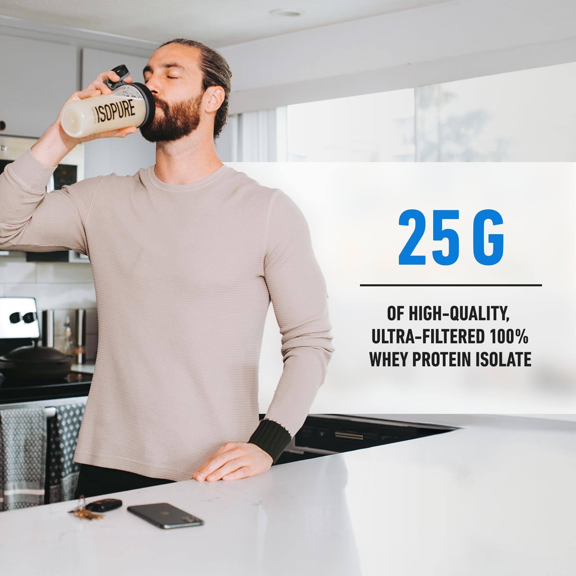 Isopure Isopure Zero Carb 100% Pure Whey Isolate Protein Powder, Lactose Free, Gluten Free, With Vitamins, Creamy Vanilla, 25g Protein Per Serving, 4.5 Lbs, 66 Servings
