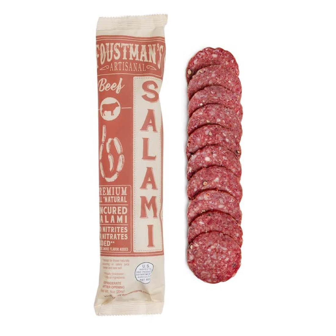 Foustman's Foustman\'s Salami Beef Artisanal, Nitrate-Free, Naturally Uncured, Gluten-Free, Dairy-Free, No Pork, 8 Oz Sticks