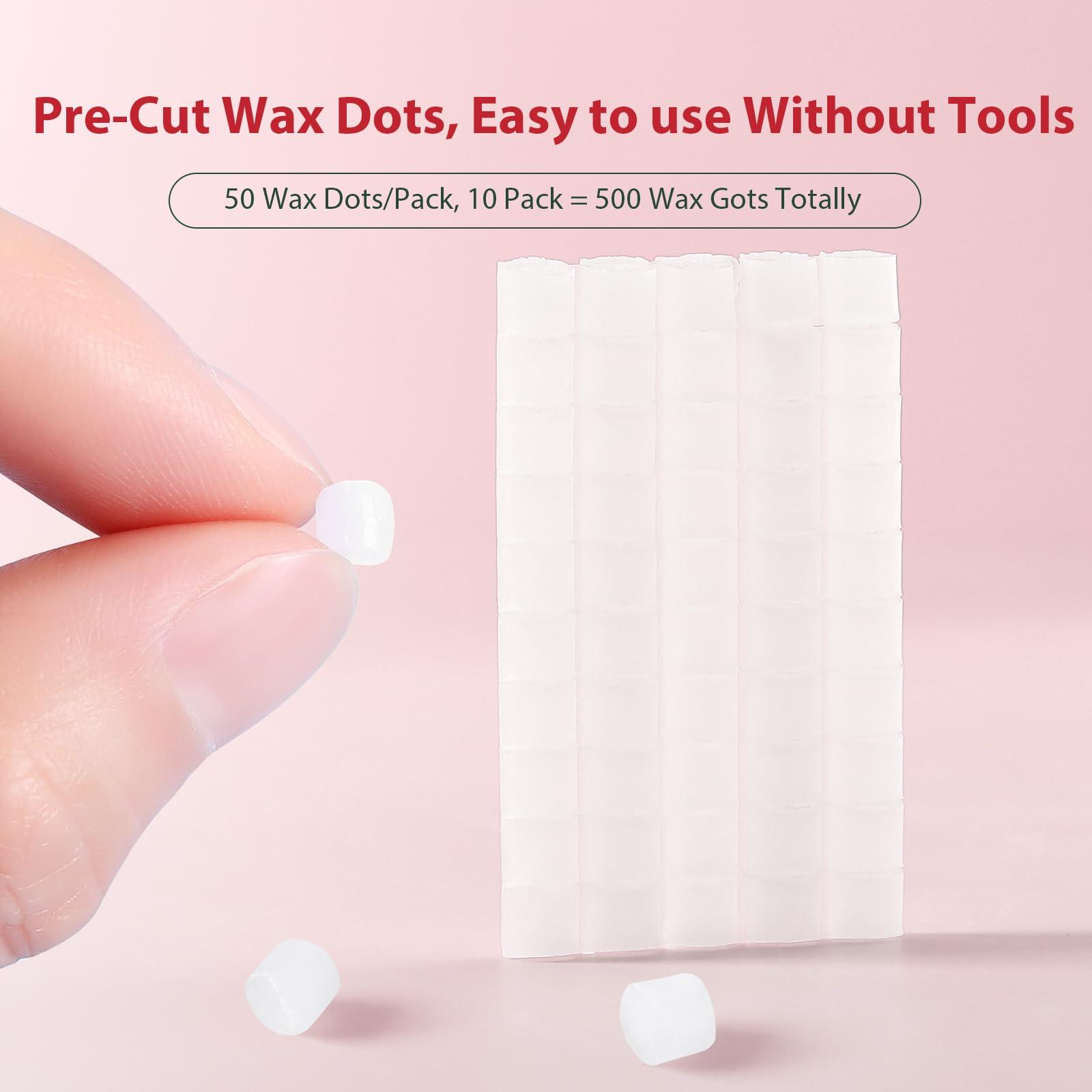 JMU JMU Braces Wax 10 Pack, Orthodontic Wax Pre-cut 500 Wax Dots, Dental Wax Strawberry Flavored