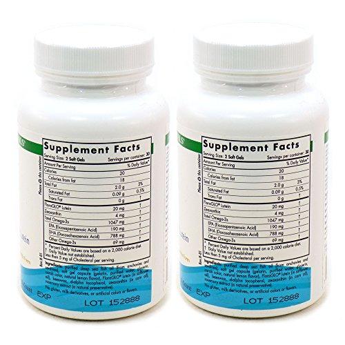 Nordic Naturals Nordic Naturals Omega Vision, Lemon - 60 Soft Gels - Pack of 2-1460 mg Omega-3 + FloraGLO Lutein & Zeaxanthin - Eye Health, Brain Health, Antioxidant Support - Non-GMO - 60 Total Servings