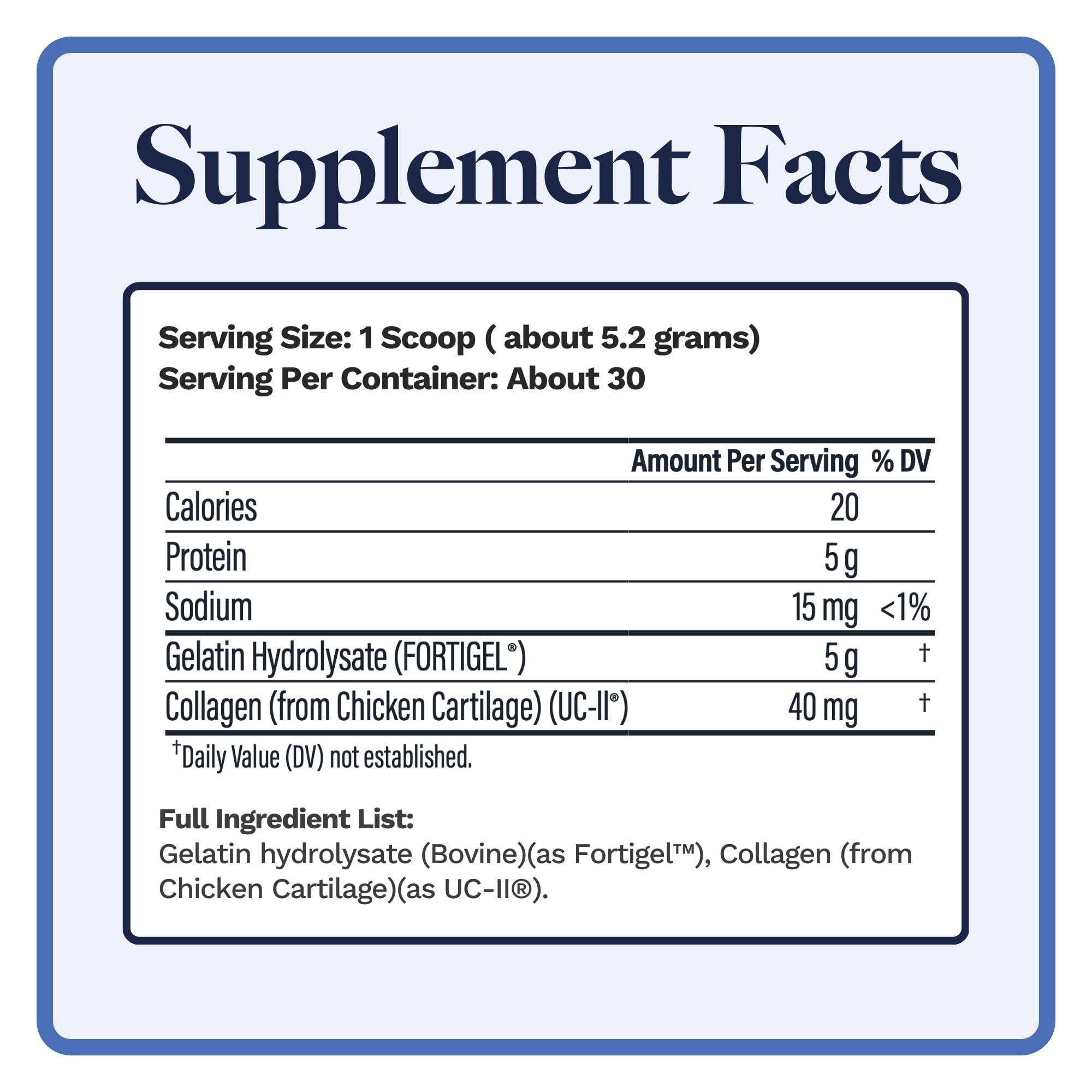 Utzy Naturals Utzy Naturals Coll-U-Gen | Joint Support Supplement | with Type II Undenatured Collagen (UC-II) & Fortigel | Unflavored Powder | 24 Servings
