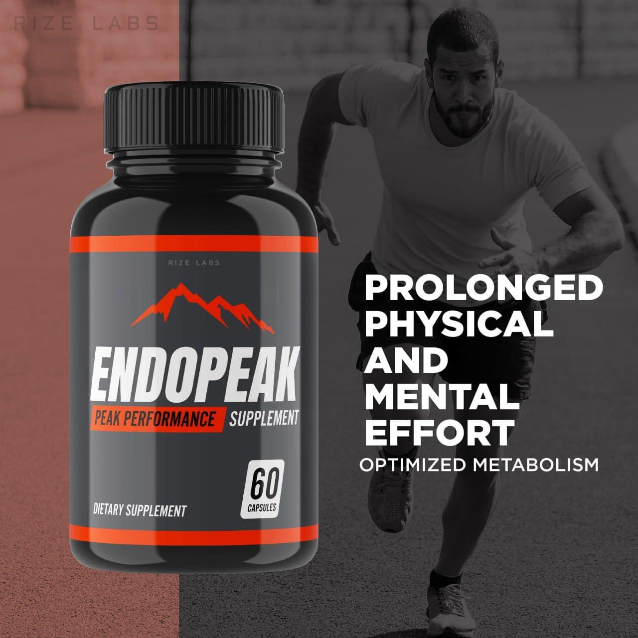 rize labs rize labs - Endopeak Peak Performance Capsules for Men, Maximum Strength, Ultra Pure Non-GMO Vegan Supplement, Advanced Formula (60 Capsules)