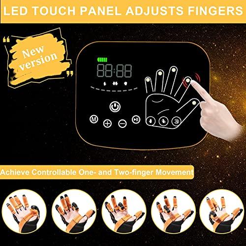 TRWNSO Rehabilitation Robot Gloves Upgrade Hemiplegia Hand Stroke Recovery Equipment with USB Chargeable and Strength Adjustment,Finger Hand Exercise Recovery Equipment (Left Hand M)