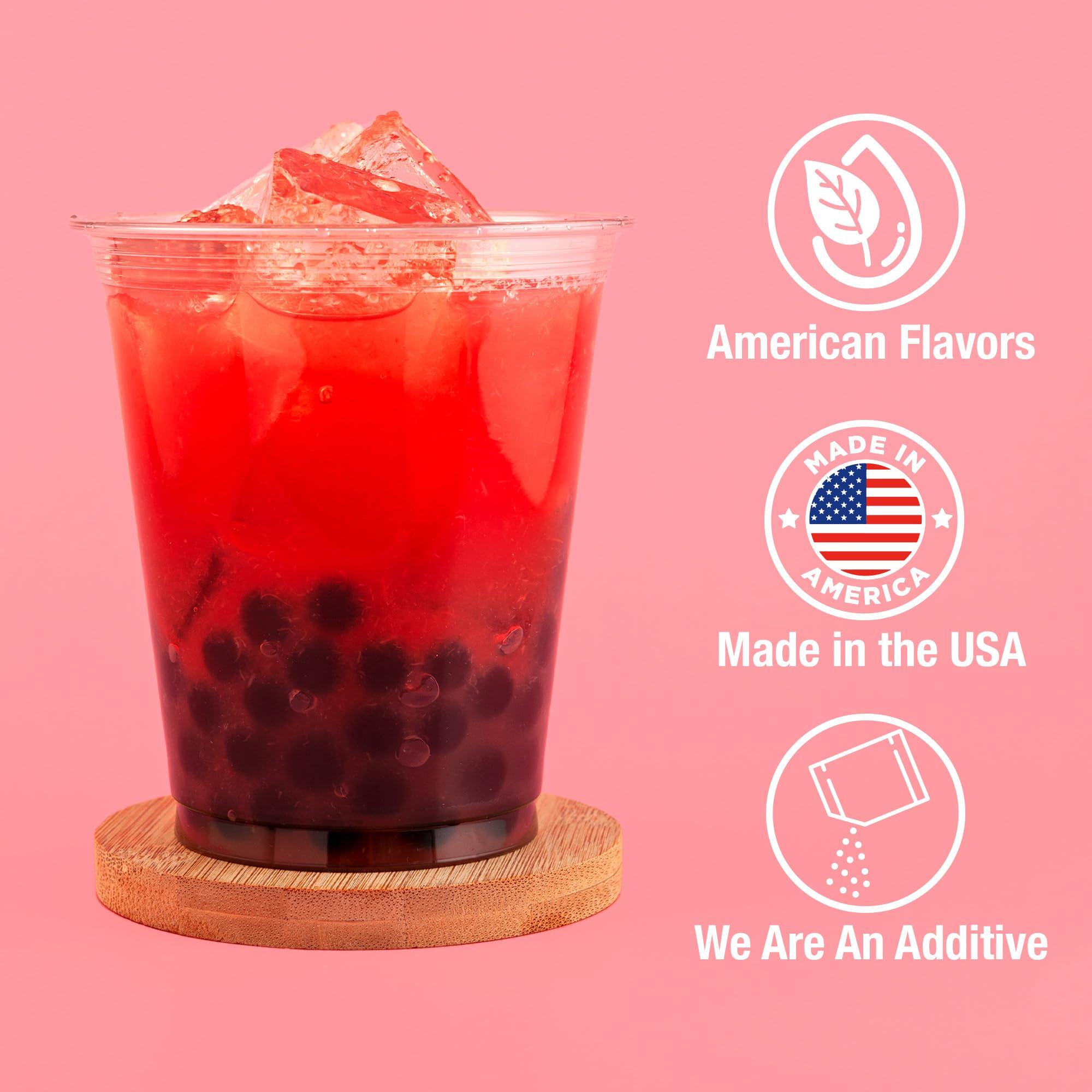 BOBAVIDA BOBAVIDA Dark Cherry Popping Boba - 10 Boba Packets with Straws for Drinks, Desserts & Food Toppings - Non-GMO Popping Boba Pearls